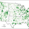 A figure showing locations of PurpleAir sensors in America.